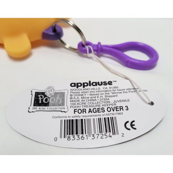 Applause 100 Acre Collection Juvenile Pooh Treasure Keeper Keychain Purple Clip - Picture 8 of 8